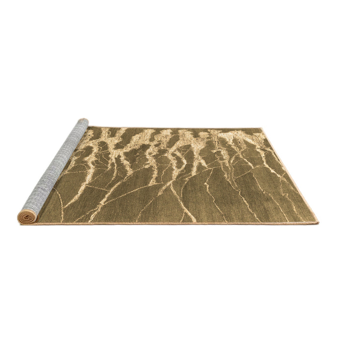 Sideview of Machine Washable Abstract Brown Contemporary Rug, wshcon2259brn