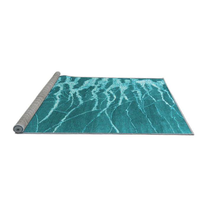 Sideview of Machine Washable Abstract Light Blue Contemporary Rug, wshcon2259lblu