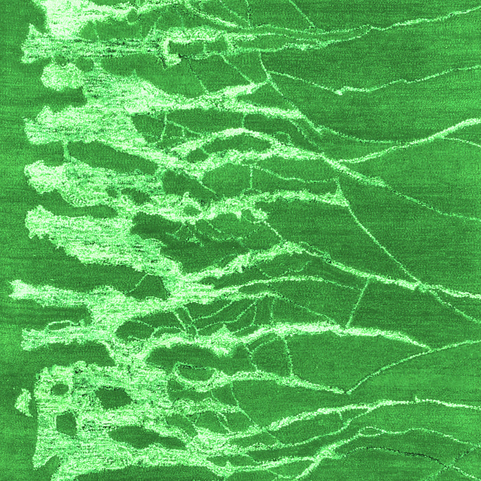 Serging Thickness of Machine Washable Abstract Green Contemporary Area Rugs, wshcon2259grn