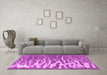 Machine Washable Abstract Pink Contemporary Rug in a Living Room, wshcon2259pnk