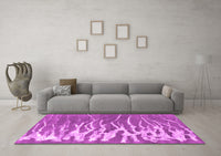 Machine Washable Abstract Pink Contemporary Rug, wshcon2259pnk