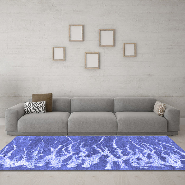 Machine Washable Abstract Blue Contemporary Rug in a Living Room, wshcon2259blu