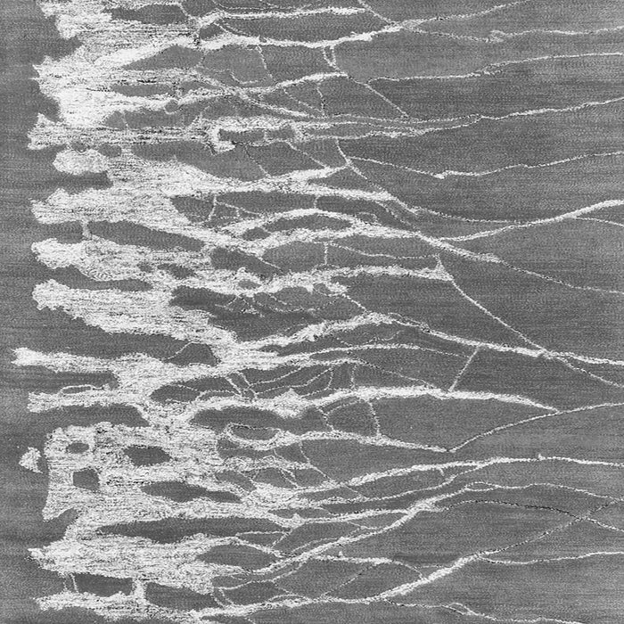 Round Machine Washable Abstract Gray Contemporary Rug, wshcon2259gry