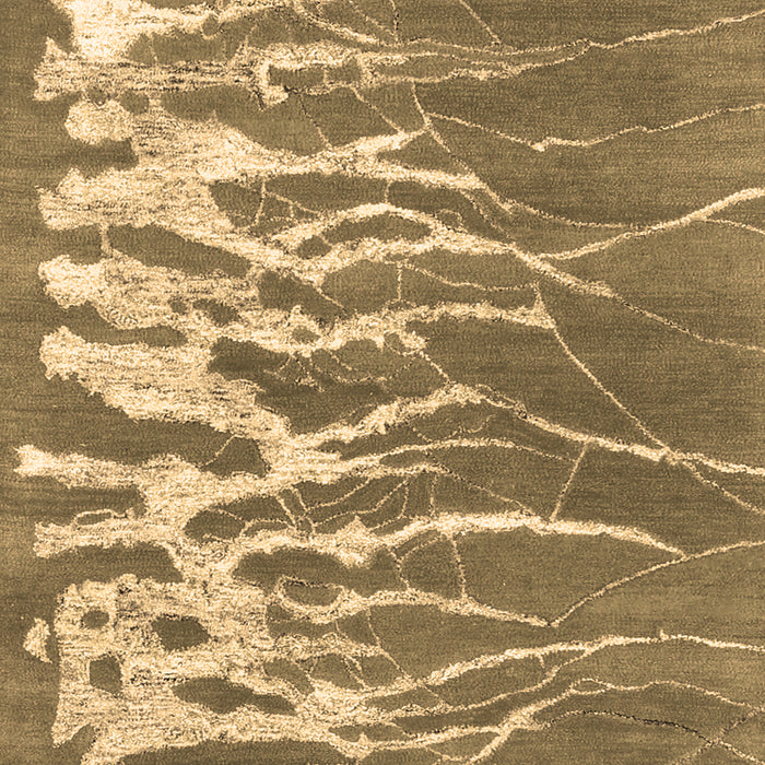 Machine Washable Abstract Brown Contemporary Rug, wshcon2259brn