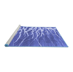 Sideview of Machine Washable Abstract Blue Contemporary Rug, wshcon2259blu