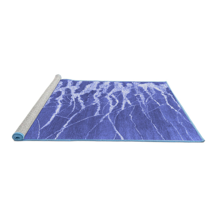 Sideview of Machine Washable Abstract Blue Contemporary Rug, wshcon2259blu