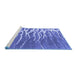 Sideview of Machine Washable Abstract Blue Contemporary Rug, wshcon2259blu