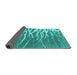 Sideview of Abstract Turquoise Contemporary Rug, con2259turq