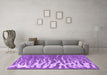 Machine Washable Abstract Purple Contemporary Area Rugs in a Living Room, wshcon2259pur