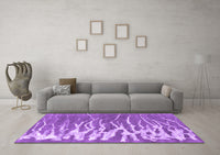 Machine Washable Abstract Purple Contemporary Rug, wshcon2259pur