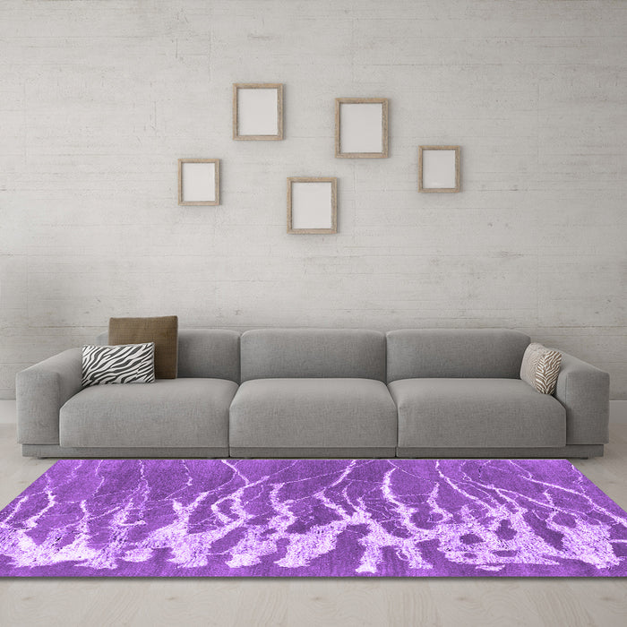 Machine Washable Abstract Purple Contemporary Area Rugs in a Living Room, wshcon2259pur