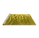 Sideview of Machine Washable Abstract Yellow Contemporary Rug, wshcon2259yw