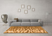 Machine Washable Abstract Orange Contemporary Area Rugs in a Living Room, wshcon2259org