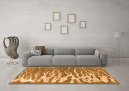 Machine Washable Abstract Orange Contemporary Area Rugs in a Living Room, wshcon2259org