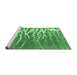 Sideview of Machine Washable Abstract Emerald Green Contemporary Area Rugs, wshcon2259emgrn