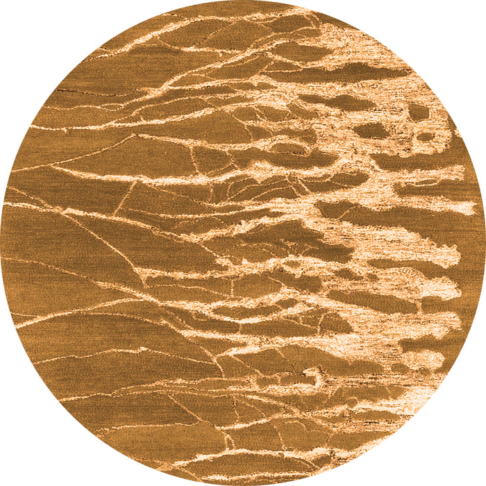 Square Abstract Orange Contemporary Rug, con2259org