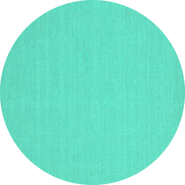 Round Solid Turquoise Modern Rug, con225turq