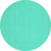 Round Solid Turquoise Modern Rug, con225turq