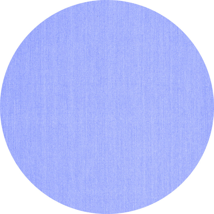 Round Machine Washable Solid Blue Modern Rug, wshcon225blu