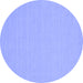 Round Machine Washable Solid Blue Modern Rug, wshcon225blu