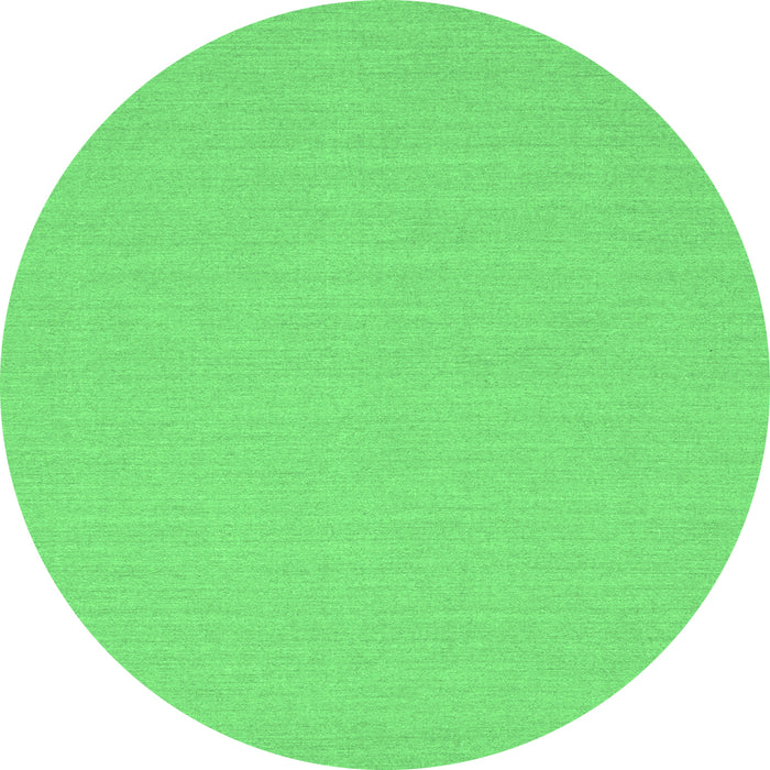 Round Machine Washable Solid Emerald Green Modern Area Rugs, wshcon225emgrn