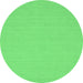 Round Machine Washable Solid Emerald Green Modern Area Rugs, wshcon225emgrn