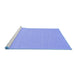 Sideview of Machine Washable Solid Blue Modern Rug, wshcon225blu