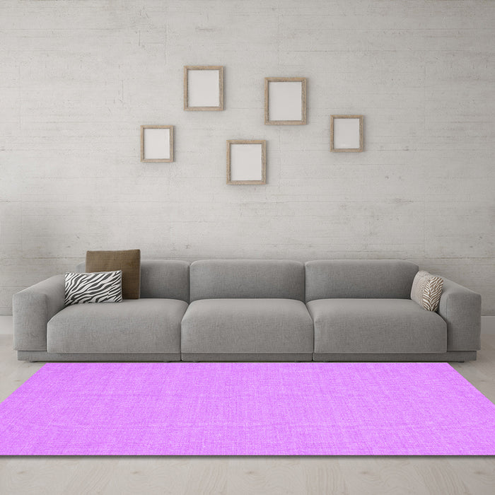 Machine Washable Solid Purple Modern Area Rugs in a Living Room, wshcon225pur