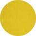 Round Solid Yellow Modern Rug, con225yw