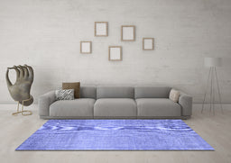 Machine Washable Abstract Blue Contemporary Rug in a Living Room, wshcon2260blu