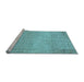 Sideview of Machine Washable Abstract Light Blue Contemporary Rug, wshcon2260lblu