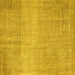 Square Abstract Yellow Contemporary Rug, con2260yw