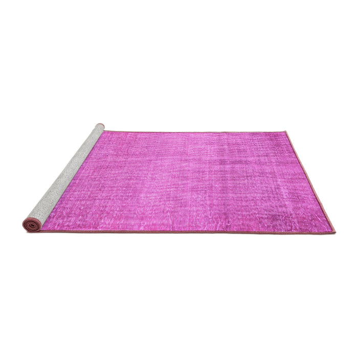 Sideview of Machine Washable Abstract Pink Contemporary Rug, wshcon2260pnk