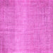 Square Machine Washable Abstract Pink Contemporary Rug, wshcon2260pnk