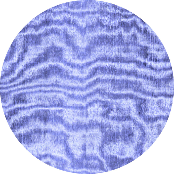 Round Abstract Blue Contemporary Rug, con2260blu