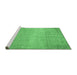 Sideview of Machine Washable Abstract Emerald Green Contemporary Area Rugs, wshcon2260emgrn