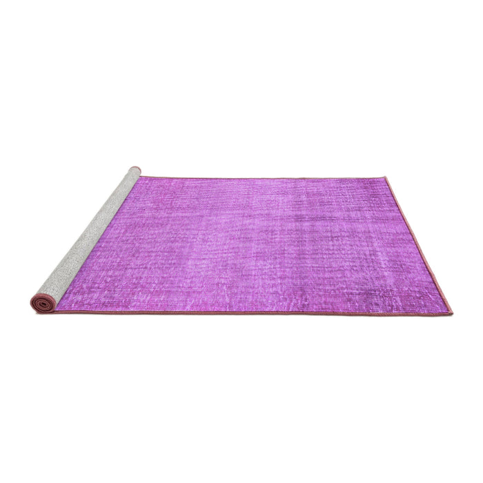 Sideview of Machine Washable Abstract Purple Contemporary Area Rugs, wshcon2260pur