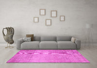 Machine Washable Abstract Pink Contemporary Rug, wshcon2260pnk