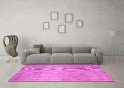 Machine Washable Abstract Pink Contemporary Rug in a Living Room, wshcon2260pnk