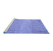 Sideview of Machine Washable Abstract Blue Contemporary Rug, wshcon2260blu