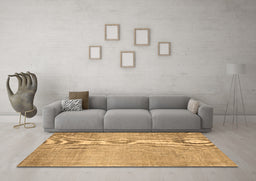 Machine Washable Abstract Brown Contemporary Rug in a Living Room,, wshcon2260brn