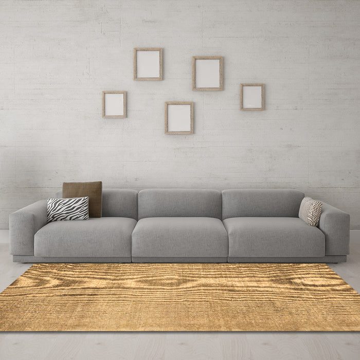 Machine Washable Abstract Brown Contemporary Rug in a Living Room,, wshcon2260brn