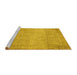 Sideview of Machine Washable Abstract Yellow Contemporary Rug, wshcon2260yw