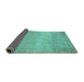 Sideview of Abstract Turquoise Contemporary Rug, con2260turq