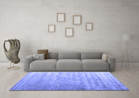 Machine Washable Solid Blue Modern Rug, wshcon2261blu