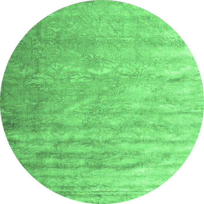 Round Solid Emerald Green Modern Rug, con2261emgrn