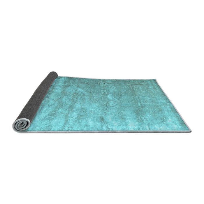 Sideview of Solid Light Blue Modern Rug, con2261lblu