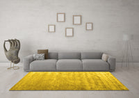 Machine Washable Solid Yellow Modern Rug, wshcon2261yw