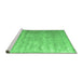 Sideview of Machine Washable Solid Emerald Green Modern Area Rugs, wshcon2261emgrn