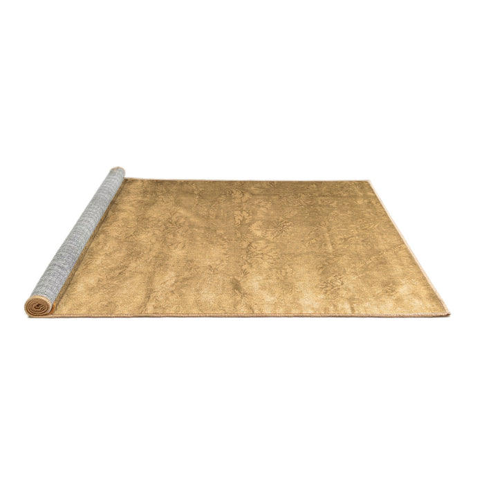 Sideview of Machine Washable Solid Brown Modern Rug, wshcon2261brn